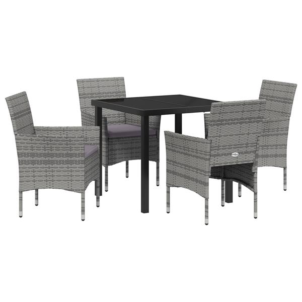Grote foto vidaxl 5 delige tuinset grijs poly rattan tuin en terras tuinmeubelen