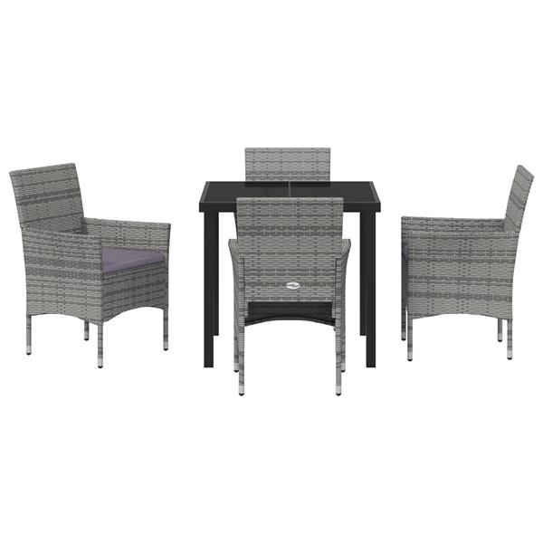 Grote foto vidaxl 5 delige tuinset grijs poly rattan tuin en terras tuinmeubelen