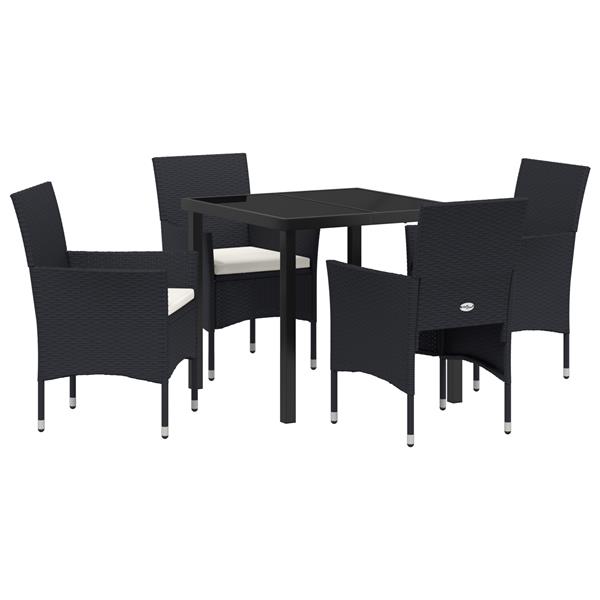 Grote foto vidaxl 5 delige tuinset zwart poly rattan tuin en terras tuinmeubelen