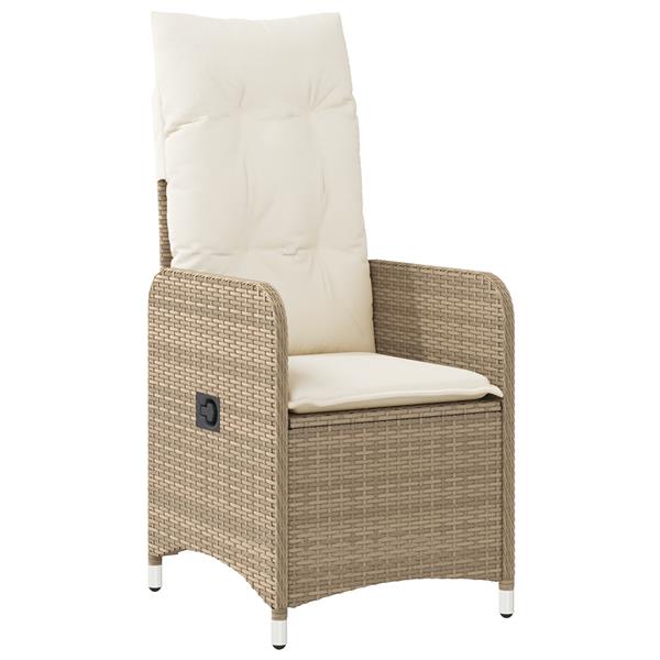 Grote foto vidaxl 3 delige tuinset met kussens in beige poly rattan tuin en terras tuinmeubelen