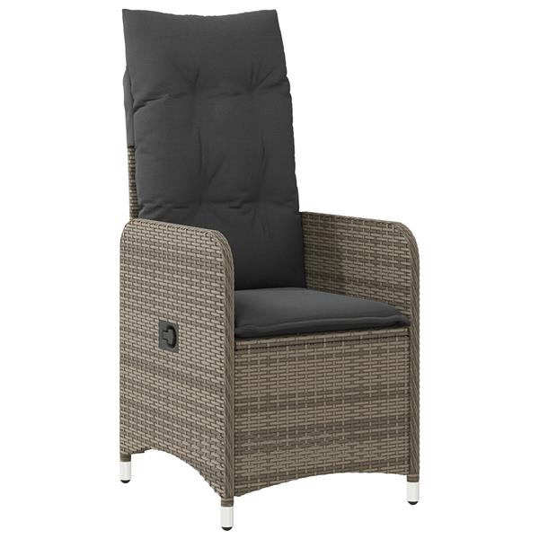 Grote foto vidaxl 3 delige tuinset met kussens in grijs poly rattan tuin en terras tuinmeubelen