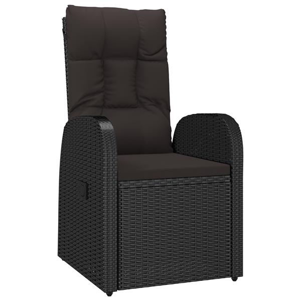 Grote foto vidaxl tuinset van 3 delen met kussens zwart poly rattan tuin en terras tuinmeubelen