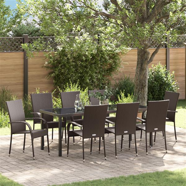 Grote foto vidaxl 5 delige tuinset bruin poly rattan tuin en terras tuinmeubelen
