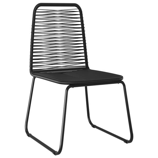Grote foto vidaxl 3 delige tuin eetset zwart poly rattan tuin en terras tuinmeubelen