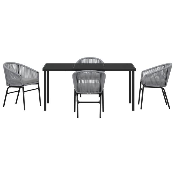 Grote foto vidaxl 5 delige tuin eetset grijs poly rattan tuin en terras tuinmeubelen