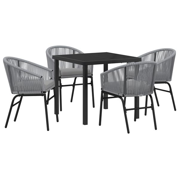 Grote foto vidaxl 5 delige tuinset grijs poly rattan tuin en terras tuinmeubelen