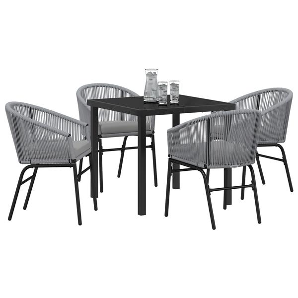Grote foto vidaxl 5 delige tuinset grijs poly rattan tuin en terras tuinmeubelen