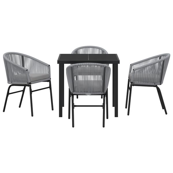 Grote foto vidaxl 5 delige tuinset grijs poly rattan tuin en terras tuinmeubelen