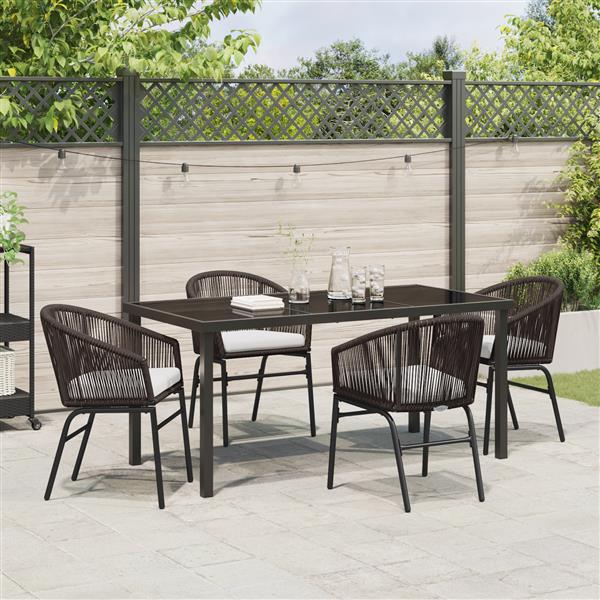 Grote foto vidaxl 5 delige tuinset bruin kunst rattan tuin en terras tuinmeubelen
