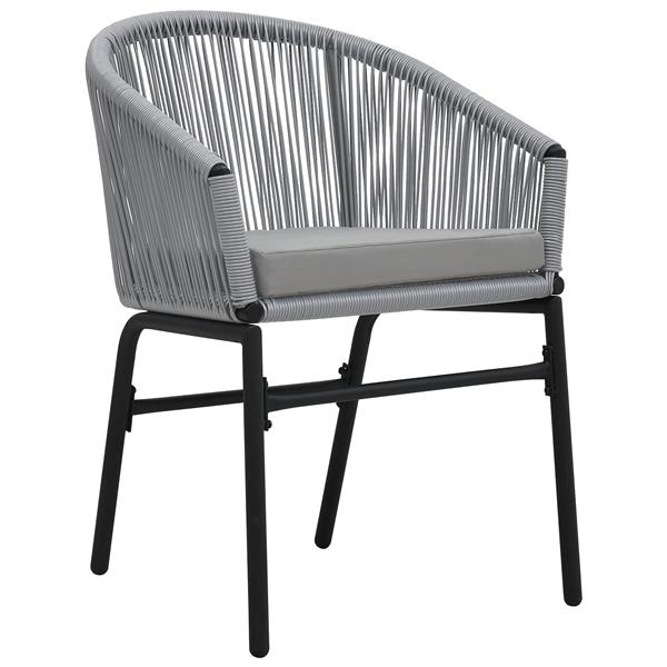 Grote foto vidaxl 3 delige tuin eettafelset grijs poly rattan tuin en terras tuinmeubelen