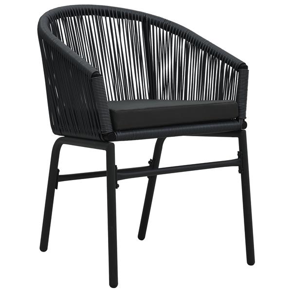 Grote foto vidaxl 3 delige tuin eettafel set zwart poly rattan tuin en terras tuinmeubelen