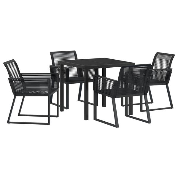 Grote foto vidaxl 5 delige tuinset zwart poly rattan tuin en terras tuinmeubelen