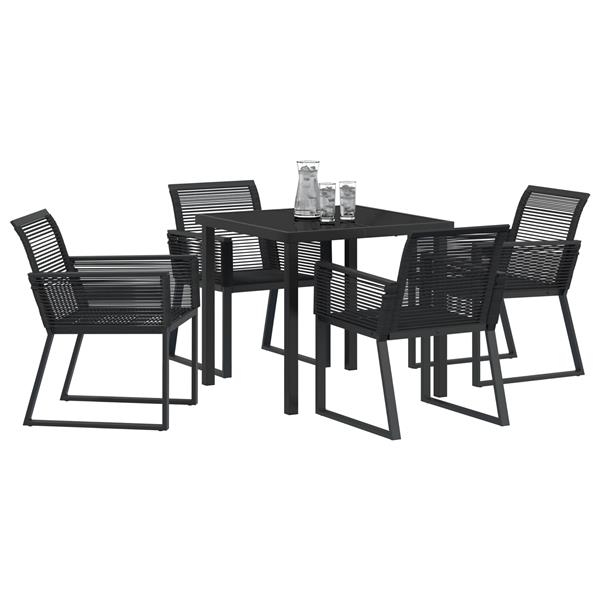 Grote foto vidaxl 5 delige tuinset zwart poly rattan tuin en terras tuinmeubelen