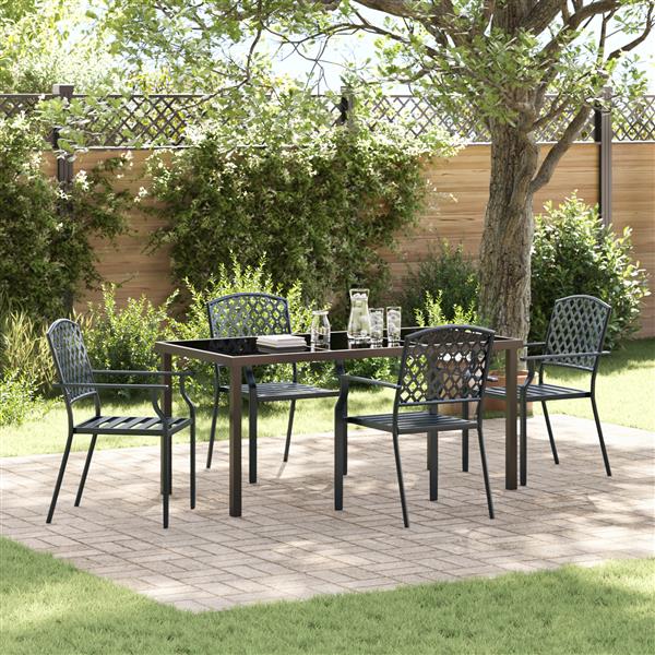 Grote foto vidaxl 5 delige tuinset antraciet staal tuin en terras tuinmeubelen