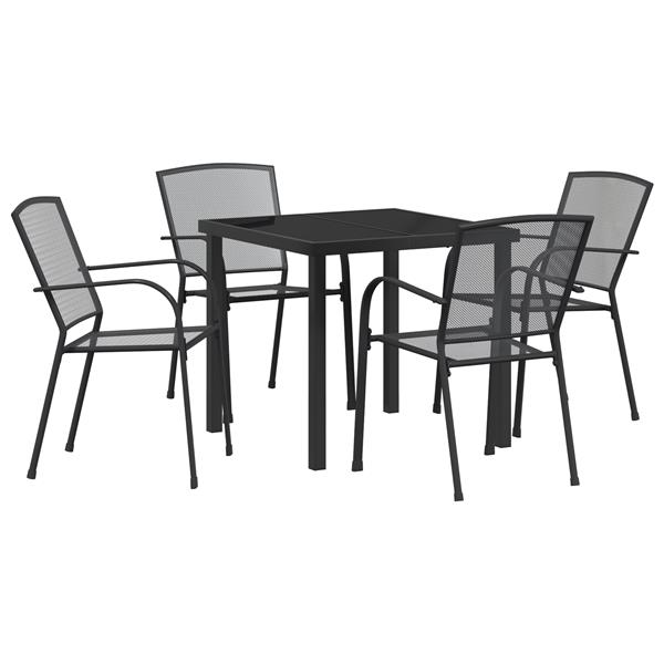 Grote foto vidaxl 5 delige tuinset antraciet staal tuin en terras tuinmeubelen