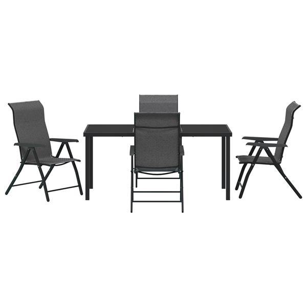 Grote foto vidaxl 5 delige tuin eetset grijs poly rattan tuin en terras tuinmeubelen