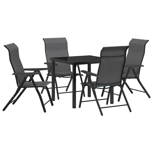 Grote foto vidaxl 5 delige tuin eetset grijs poly rattan tuin en terras tuinmeubelen