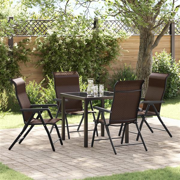 Grote foto vidaxl 5 delige tuinset bruin poly rattan tuin en terras tuinmeubelen