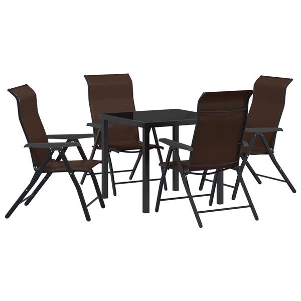 Grote foto vidaxl 5 delige tuinset bruin poly rattan tuin en terras tuinmeubelen