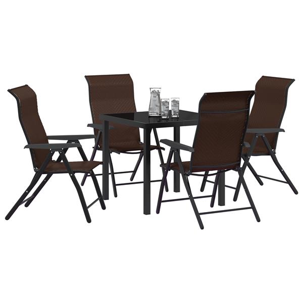 Grote foto vidaxl 5 delige tuinset bruin poly rattan tuin en terras tuinmeubelen