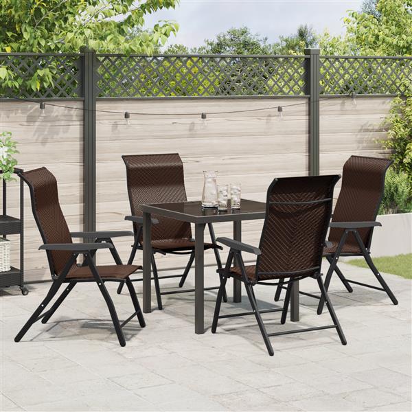 Grote foto vidaxl 5 delige tuinset bruin poly rattan tuin en terras tuinmeubelen