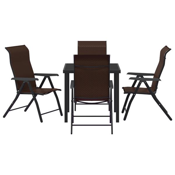 Grote foto vidaxl 5 delige tuinset bruin poly rattan tuin en terras tuinmeubelen