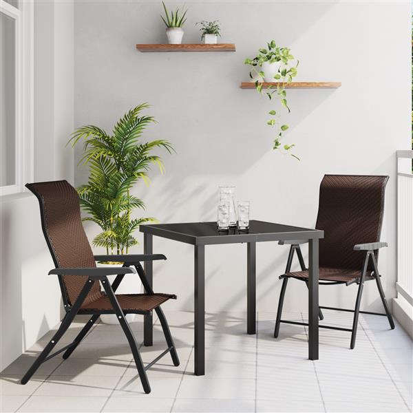 Grote foto vidaxl 3 delige tuinset bruin poly rattan tuin en terras tuinmeubelen