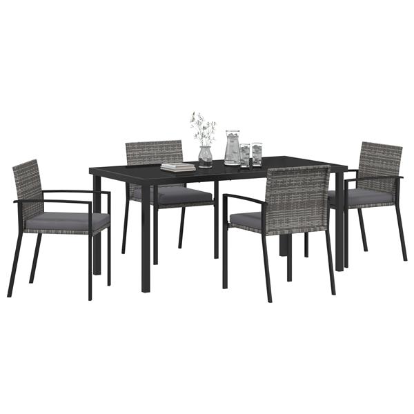 Grote foto vidaxl 5 delige tuinset grijs poly rattan tuin en terras tuinmeubelen