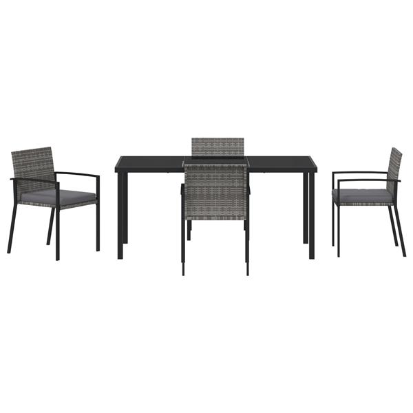 Grote foto vidaxl 5 delige tuinset grijs poly rattan tuin en terras tuinmeubelen