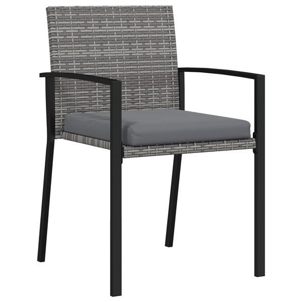 Grote foto vidaxl 5 delige tuin eetset grijs poly rattan tuin en terras tuinmeubelen