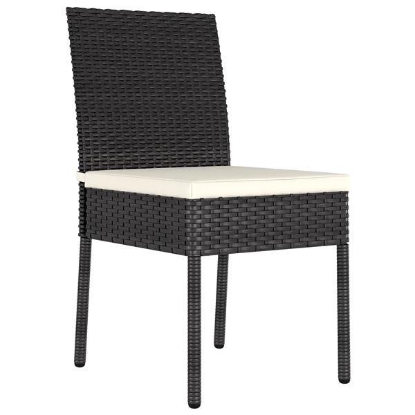 Grote foto vidaxl 3 delige tuin eettafelset zwart poly rattan tuin en terras tuinmeubelen