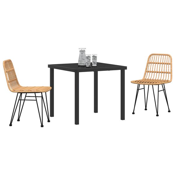 Grote foto vidaxl 3 delige tuin eetset bruin poly rattan tuin en terras tuinmeubelen