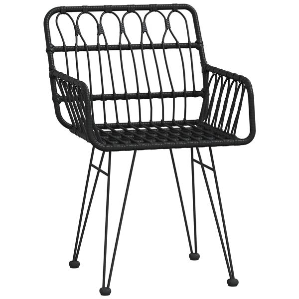 Grote foto vidaxl 3 delige tuinset zwart poly rattan tuin en terras tuinmeubelen