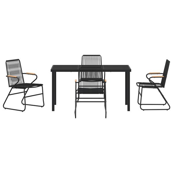 Grote foto vidaxl 5 delige tuinset zwart pvc rattan tuin en terras tuinmeubelen