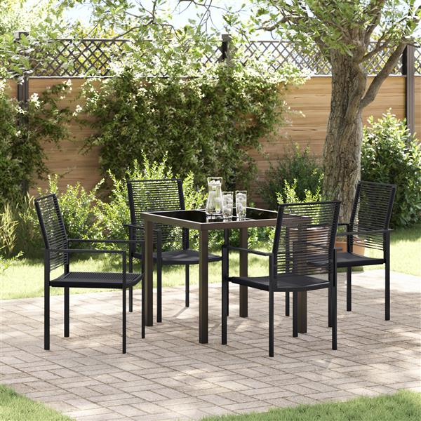 Grote foto vidaxl 5 delige tuinset zwart pvc rattan tuin en terras tuinmeubelen