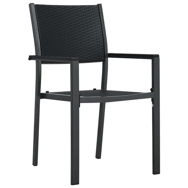 Grote foto vidaxl 5 delige tuin eetset zwart poly rattan tuin en terras tuinmeubelen
