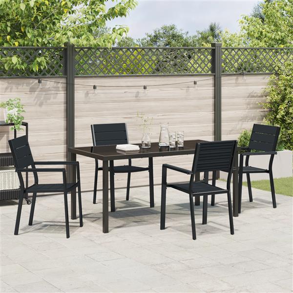 Grote foto vidaxl 5 delige tuinset zwart hdpe tuin en terras tuinmeubelen