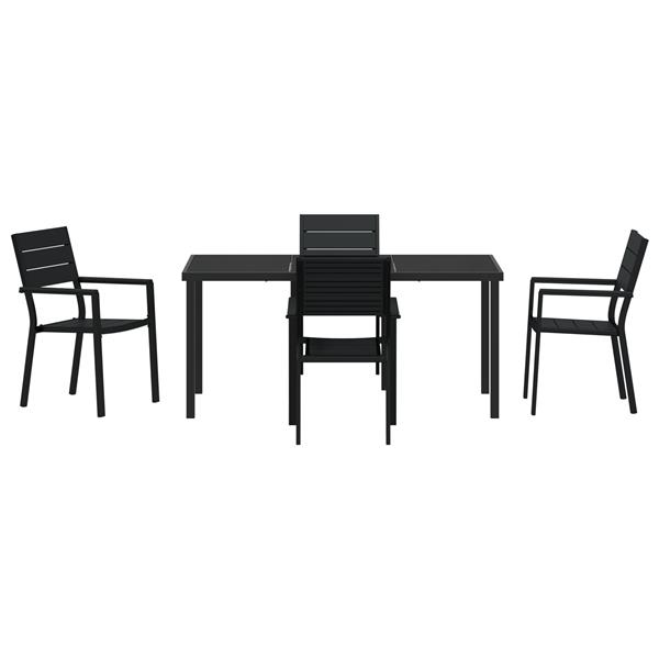 Grote foto vidaxl 5 delige tuinset zwart hdpe tuin en terras tuinmeubelen