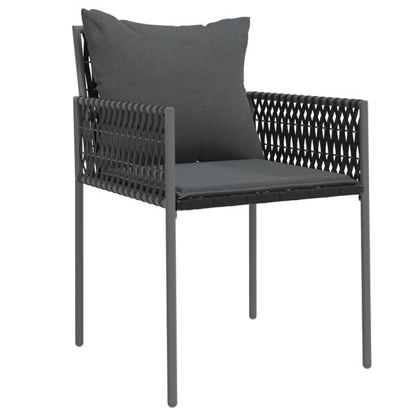 Grote foto vidaxl 3 delige tuinset met kussens zwart poly rattan tuin en terras tuinmeubelen