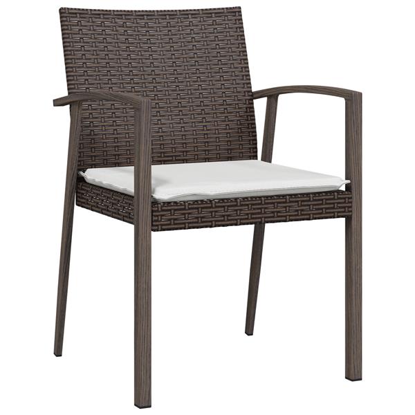 Grote foto vidaxl 5 delige tuinset met kussens bruin poly rattan tuin en terras tuinmeubelen