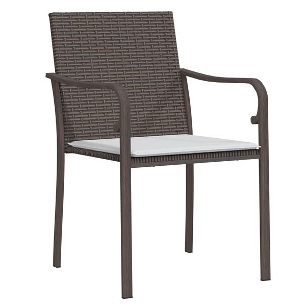 Grote foto vidaxl 3 delige tuinset met kussens bruin rattan tuin en terras tuinmeubelen