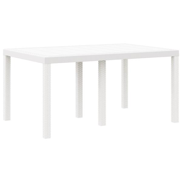 Grote foto vidaxl 5 delige tuin eettafel set met kussens wit poly rattan tuin en terras tuinmeubelen