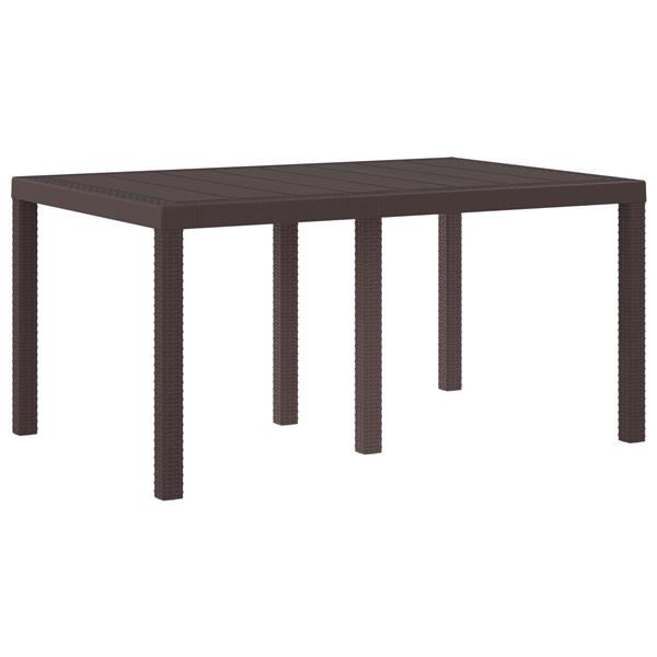 Grote foto vidaxl 5 delige tuin eettafel set met kussens bruin poly rattan tuin en terras tuinmeubelen