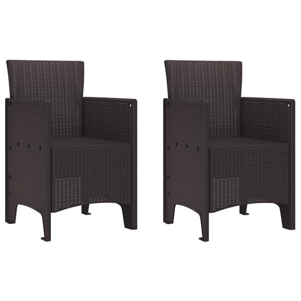 Grote foto vidaxl 3 delige tuinset poly rattan bruin tuin en terras tuinmeubelen