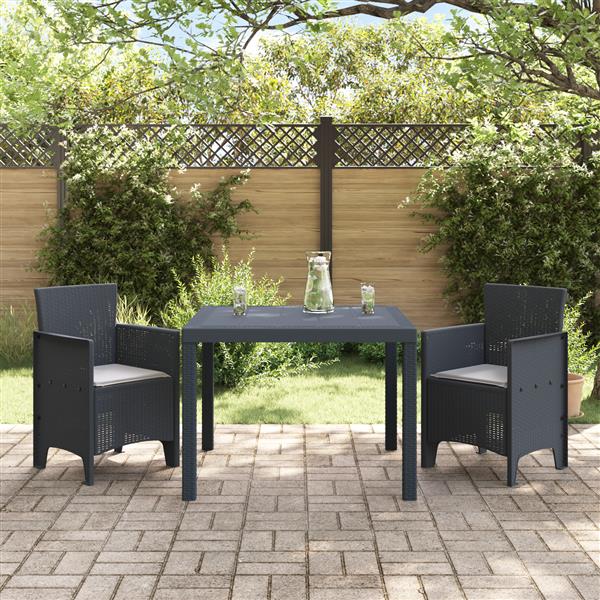 Grote foto vidaxl 3 delige tuinset met kussens poly rattan antraciet tuin en terras tuinmeubelen