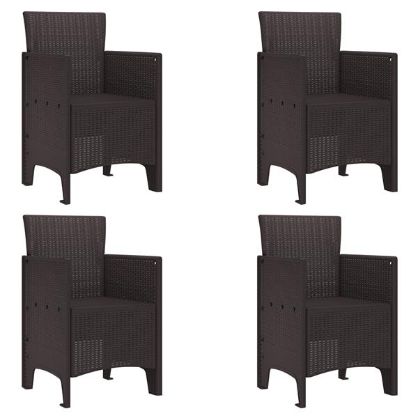 Grote foto vidaxl 5 delige tuinset poly rattan bruin tuin en terras tuinmeubelen