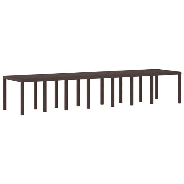 Grote foto vidaxl tuintafel 400x100x73 cm poly rattan bruin tuin en terras tuinmeubelen
