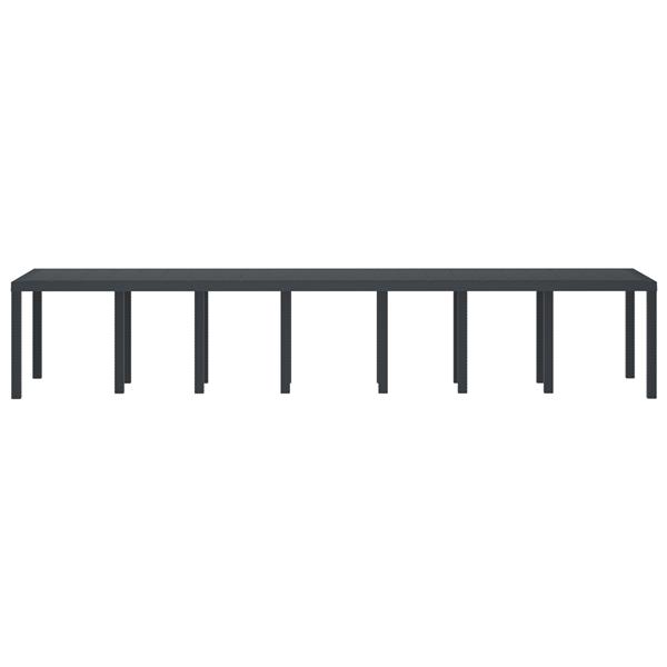 Grote foto vidaxl tuintafel 400x100x73 cm poly rattan antraciet tuin en terras tuinmeubelen