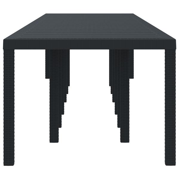 Grote foto vidaxl tuintafel 400x100x73 cm poly rattan antraciet tuin en terras tuinmeubelen