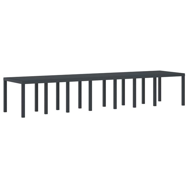 Grote foto vidaxl tuintafel 400x100x73 cm poly rattan antraciet tuin en terras tuinmeubelen